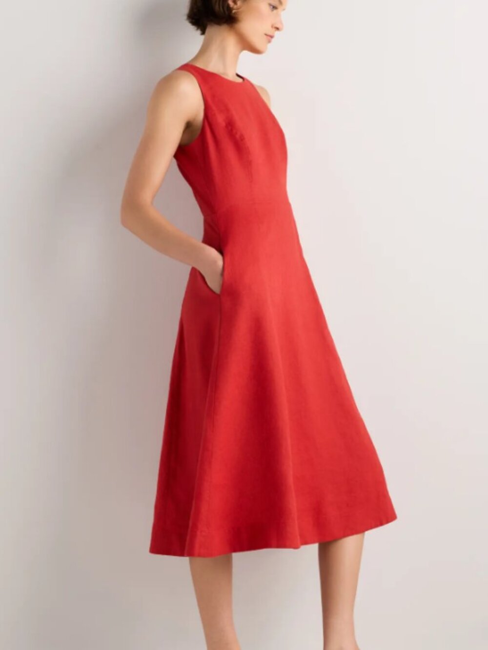 Quince linen red dress (size Large)
